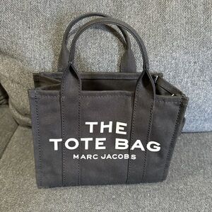 Marc Jacobs Black Canvas 'The Tote Bag' with White Logo